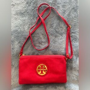 Red Crossbody Bag leather Tory Burch